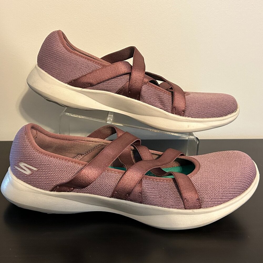 SKECHERS Serene Sz 8.5 Pink Strappy Slip-on Comfort Shoes